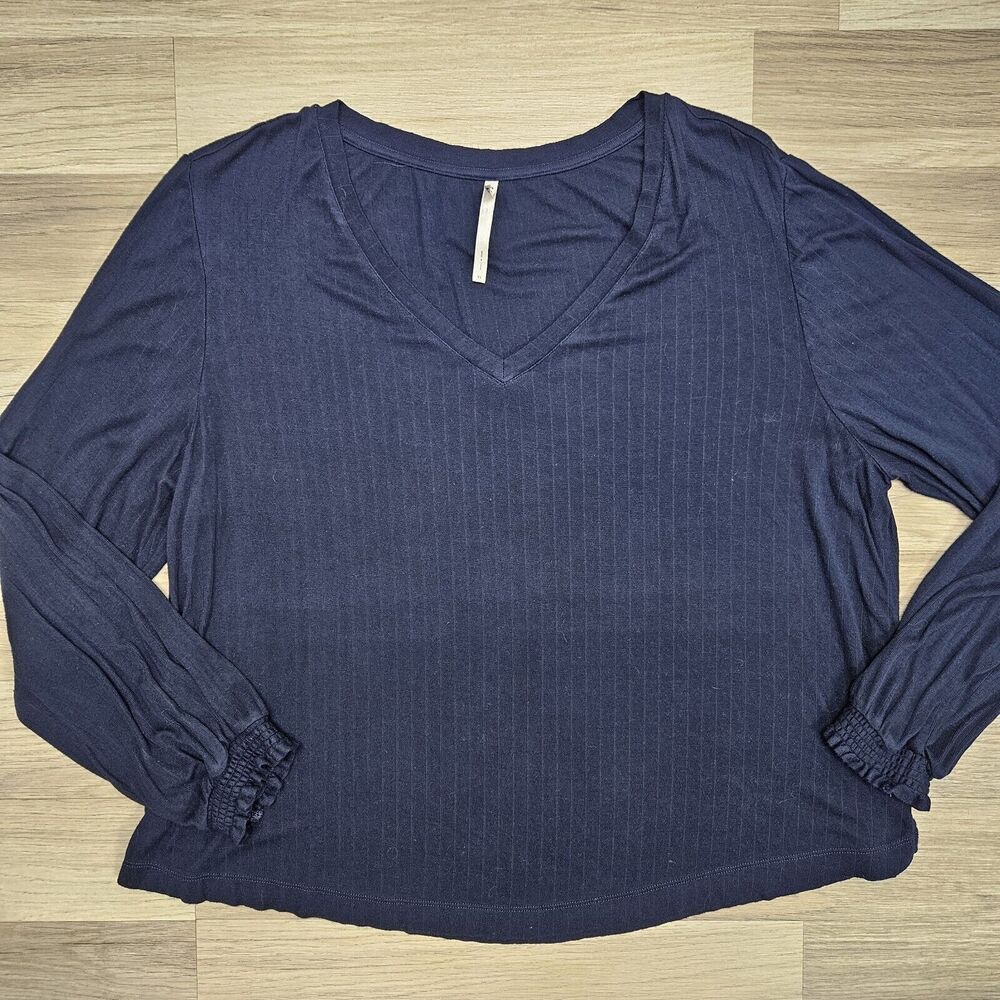SOMA Womens Blue Longsleeve Pajama Shirt XL